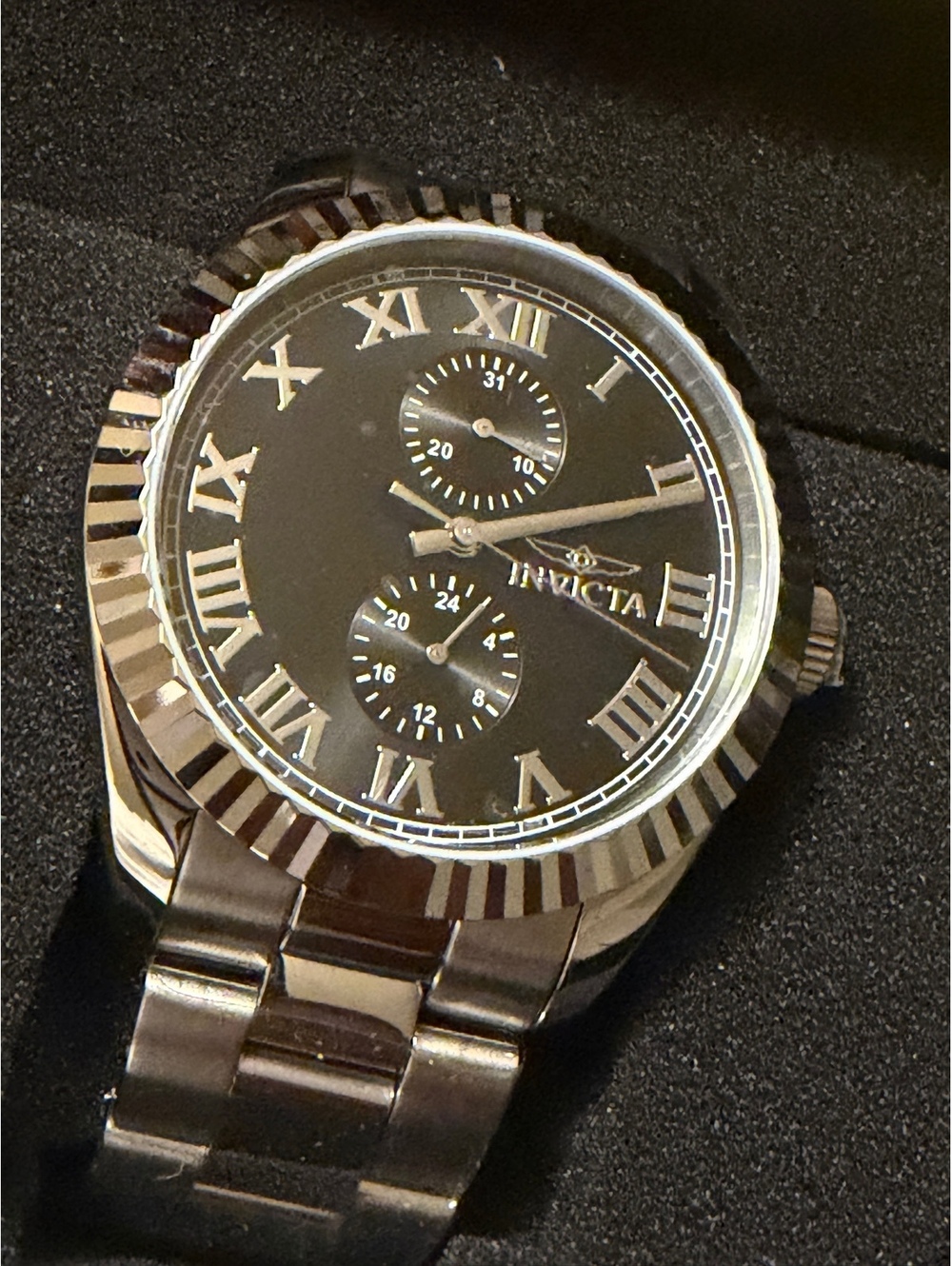 $279 INVICTA SPECIALTY 43mm MENS WATCH-SILVER TONE BAND/BLACK FACE!